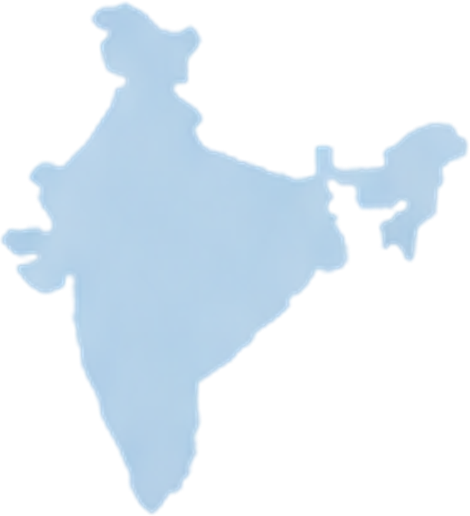 India map with office locations